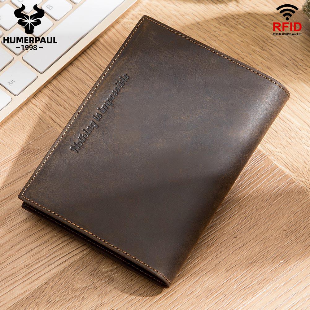 Humerpaul Leather Passport Bag  Large-capacity Multi-shot Function Coin Purse