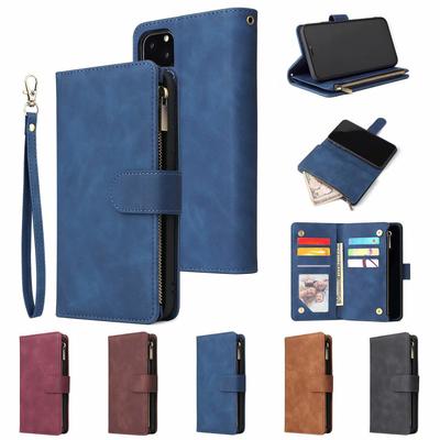 Suitable for Samsung A70S Mobile Phone Case M40S Retro Matte Insert Card Zipper Wallet Protective Leather Case A50