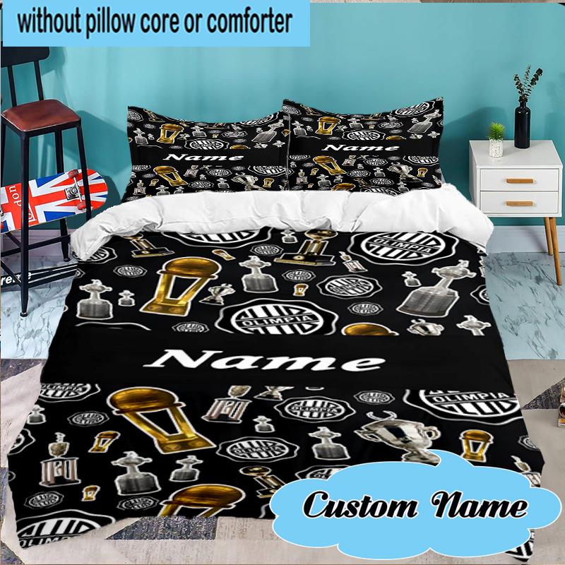 Custom Name Cam Team Spirit Bedding Set 3pcs, Bedding Set Including 1pc Duvet Cover And 2pcs Pillowcases for Bedroom, Dormitory Gift
