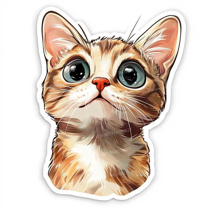 Funny Cat Animal Car Sticker Cartoon Waterproof Styling Automobiles Motorcycle Exterior Accessories Vinyl Decals Y211
