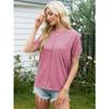 YYFS Women's Fashion Casual Summer Spring Solid Color Print Short Sleeve O-Neck Blouses & Shirts