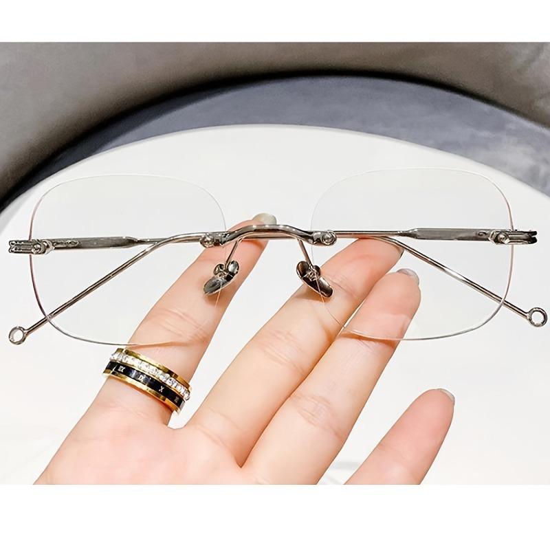 1 Pair of Full-Rim Oval Glasses Minimalist Decor Style Metal Hinges - Ideal for Everyday Wear and Street Pography