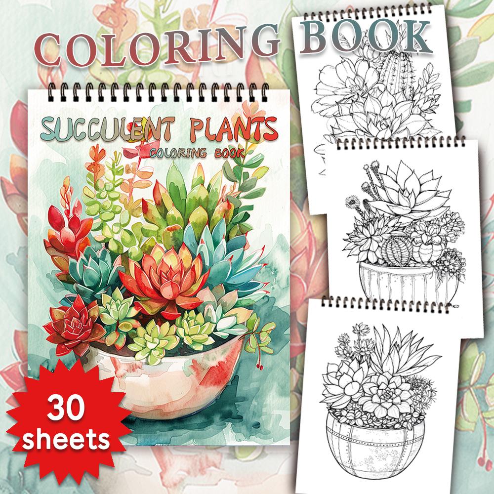 Adult Coloring Book - 30 Sheets Women's Spiral Coloring Book, 11.2x 8.3 Inches, Drawing Book, Birthday Gift, Holiday Party Gift