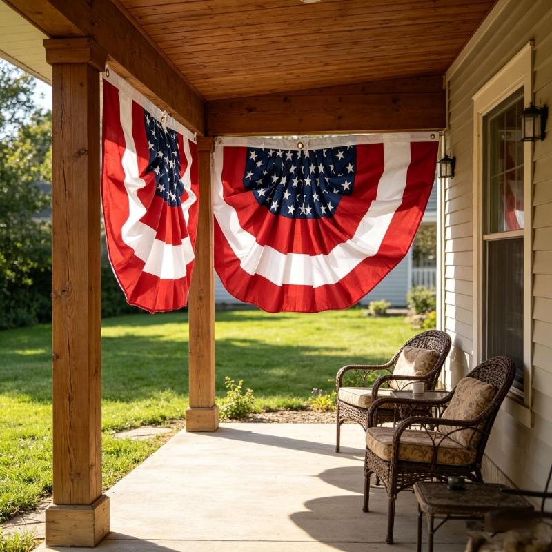 2 Pack Themed trilateral Banners for Outdoor incidents Memorial Day Seasonal Displays
