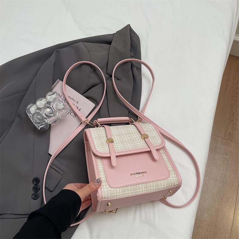 Schoolbag Korean Plaid Backpack Women's 1011 New Commuter Backpack College Student School Bag Fashion Travel Backpack Women