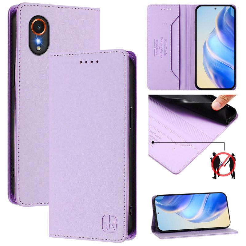 Luxury Leather Case For Samsung Galaxy XCover 4/XCover 4S/XCover 6Pro/XCover 7 RFID Blocking Card Slot Magnetic Attraction Stand Shockproof Flip Cover