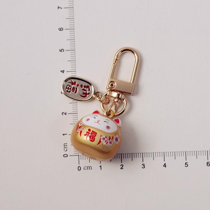 Japanisches Omamori Rosa Kirschblüte Katzenanhänger mit Glocke