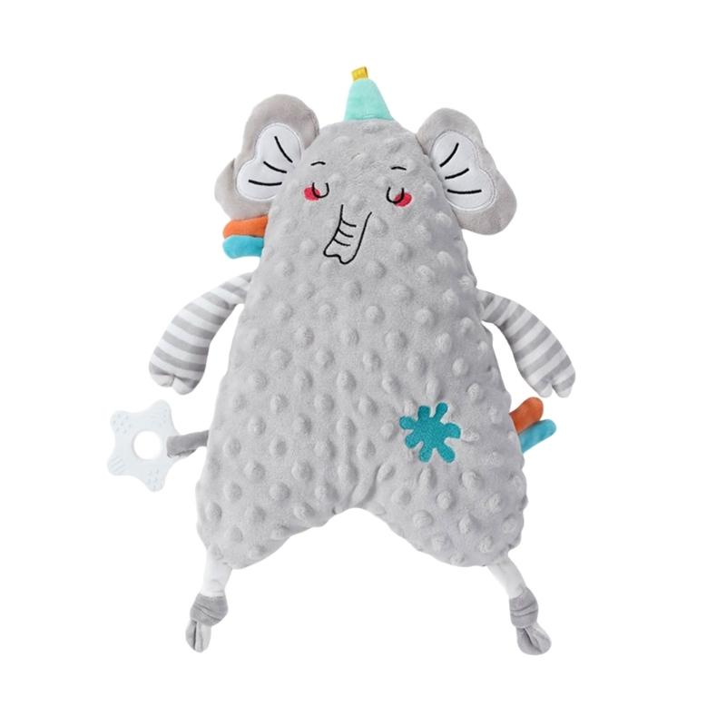 

Cartoon Animal Soothing Doll Baby Sleep Toy with Rattle Hand Doll Comfort Towel Soft Placate Doll for Infant 0-36 Months