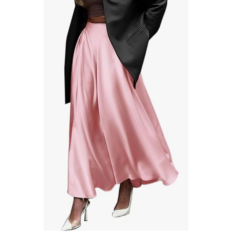 Solid Color Elastic Waist Loose Skirt Solid Elastic Waist Loose Skirt for Women