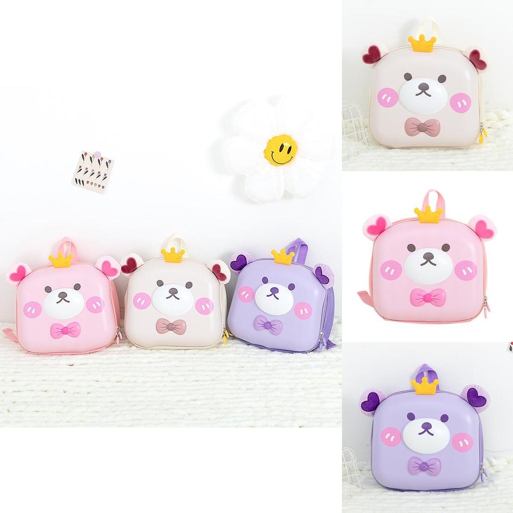 Crown Bear Eva Kids Backpack With Cartoon Prints For Preschool Children