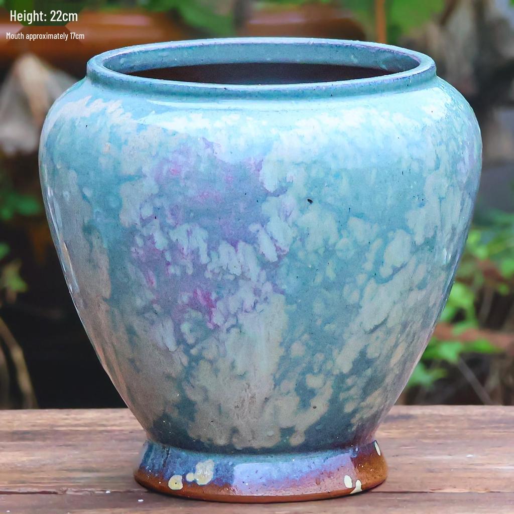Handmade Terracotta Succulent Pot, Large Square with Gloss Glaze and Breathable Design.