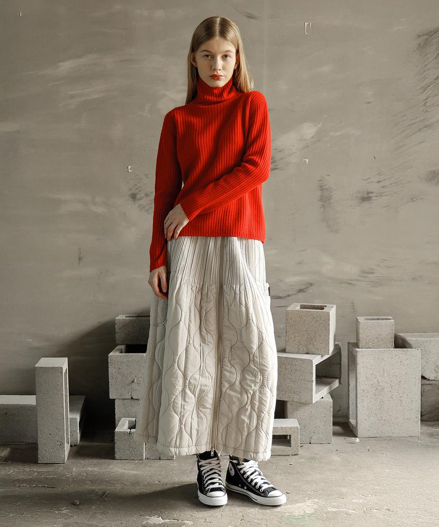 Waiowai Ribbed Turtleneck Knit_Red
