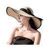Women Straw Hat Wide Brim Breathable Lightweight Sun Protection Hat with Lace-up Bowknot Decor Sun Hat