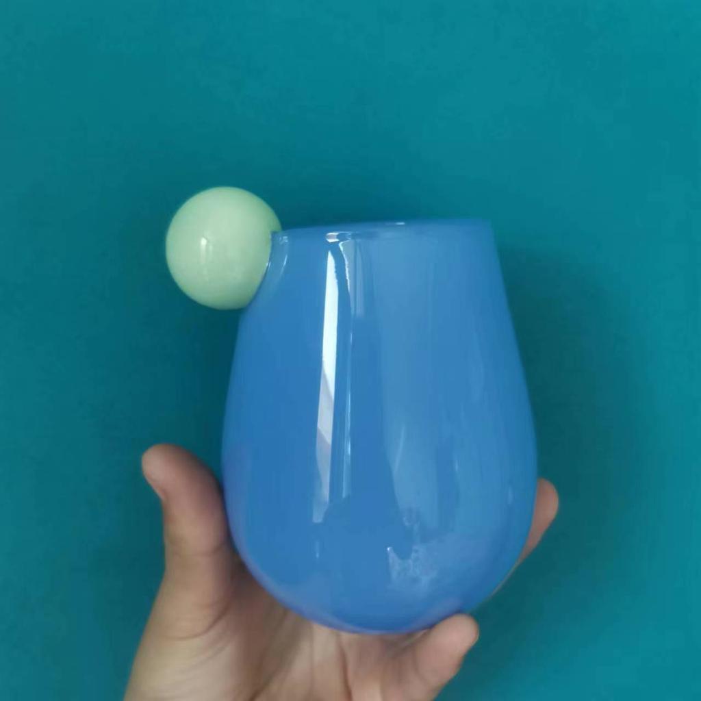 Cute Candy Colored Glass Cup, Creative Small Ball Milk Juice Cups, Women's Colorful Bubble Ball Cup, Heat-resistant Coffee Mug