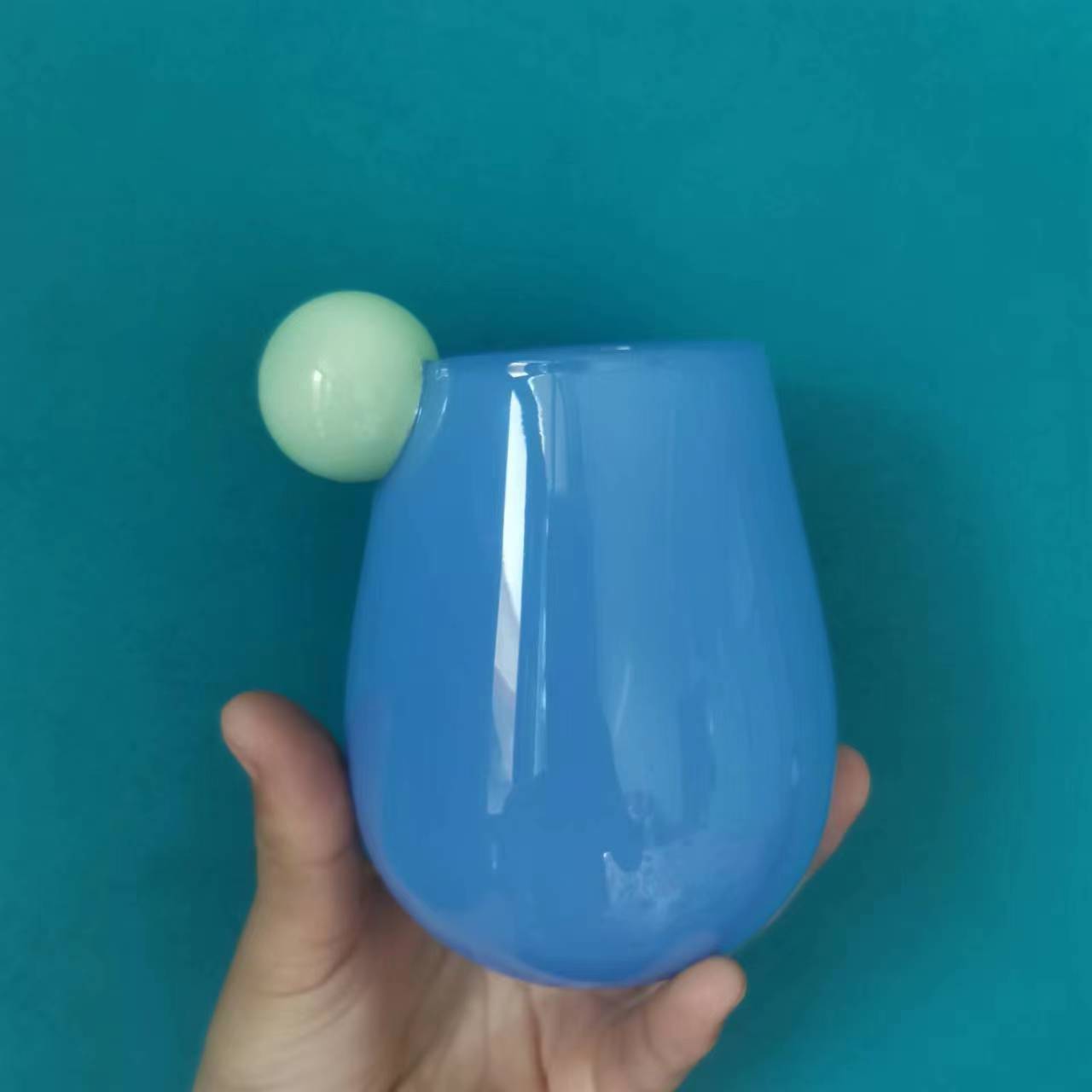 Cute Candy Colored Glass Cup, Creative Small Ball Milk Juice Cups, Women s Colorful Bubble Ball Cup, Heat-resistant Coffee Mug 400-500ml