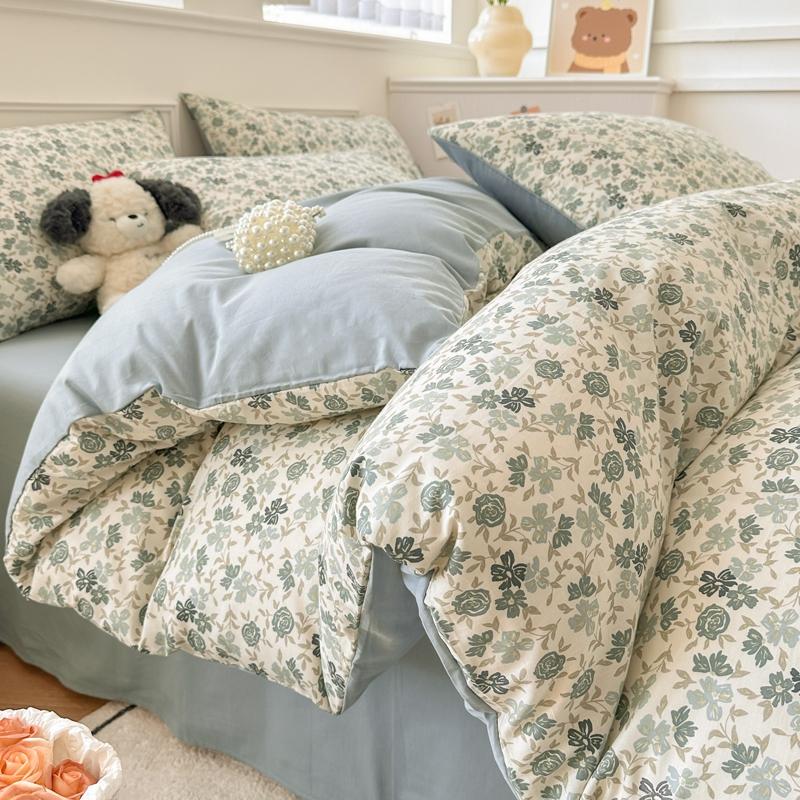 Cotton Bedding Set Duvet Cover with Pillowcases Bedclothes Comforter covers Sets Duvet Cover Queen Size with Pillow cover