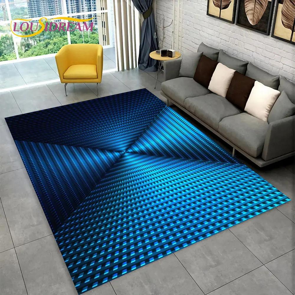 3D Vortex Illusion Area Rug,Abstract Geometric Optical Carpet Rug for Living Room Bedroom Sofa Doormat Decor Non-slip Floor Mat
