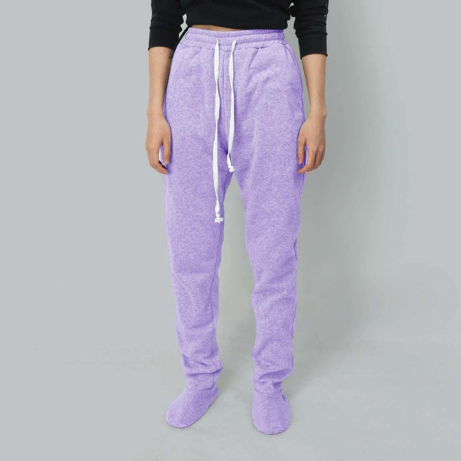

Women s Color And Fleece Thick Pants Women s Lace-up Waist Cloths Step Pants Pants XL фиолетовый