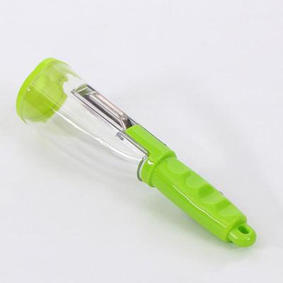 Coltello da pelare multiuso in acciaio inossidabile con contenitore e cinghia per pelare verdura e frutta, pelapatate contenitore