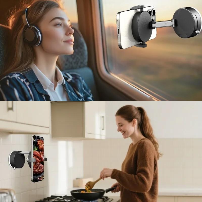 Car Magnetic Clip Phone Holder 360° Rotation Car Vacuum Suction Cup Stand For Magsafe iPhone 17 16 15 14 13 12 Pro Max Bracket