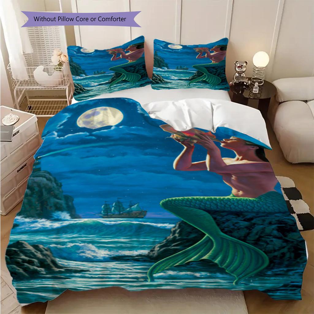 Mermaid Fantasy Set Bedding 1 Duvet Cover 2 Pillowcase Without Core Bedding Set Soft And Comfortable Duvet Cover And Pillowcase