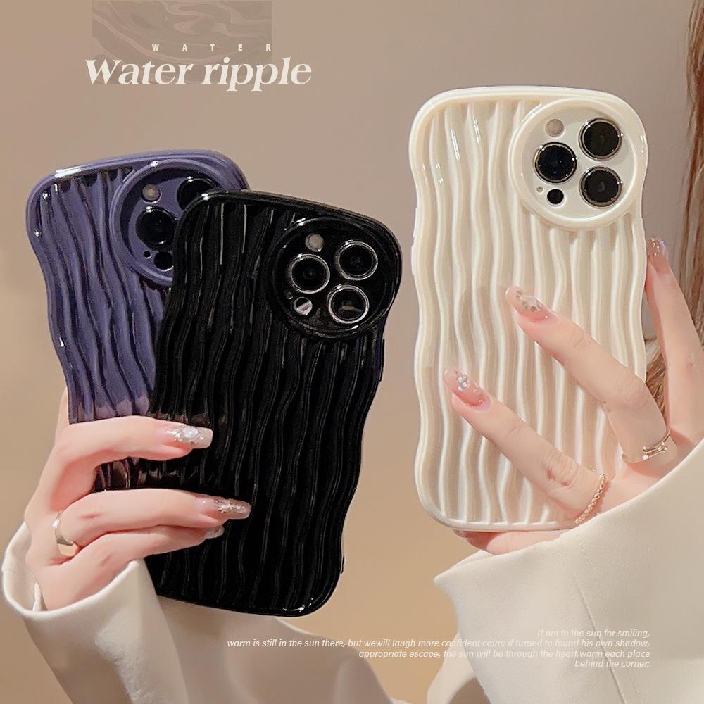 Wavy Water Pattern 12 Suitable for 14promax IPhone Case Iphone13 Anti Fall XS Soft Shell 8p Solid Color 11