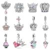 Classic Copper Princess Crown Luminous Planet Charms Beads Fit Original Pendant Bracelets Fine Women Diy Jewelry