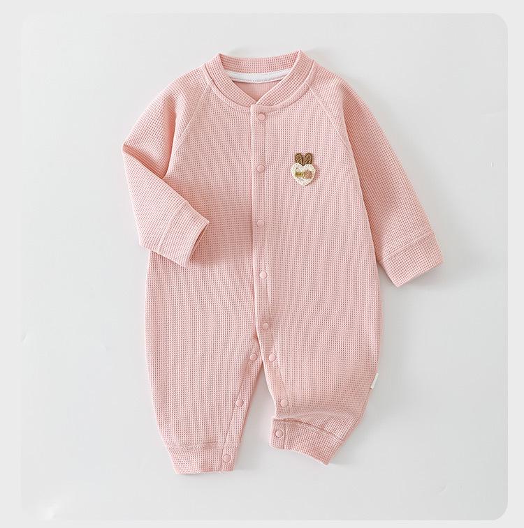 Class A Baby Waffle Long Sleeve Romper - Spring/Autumn Newborn Bodysuit