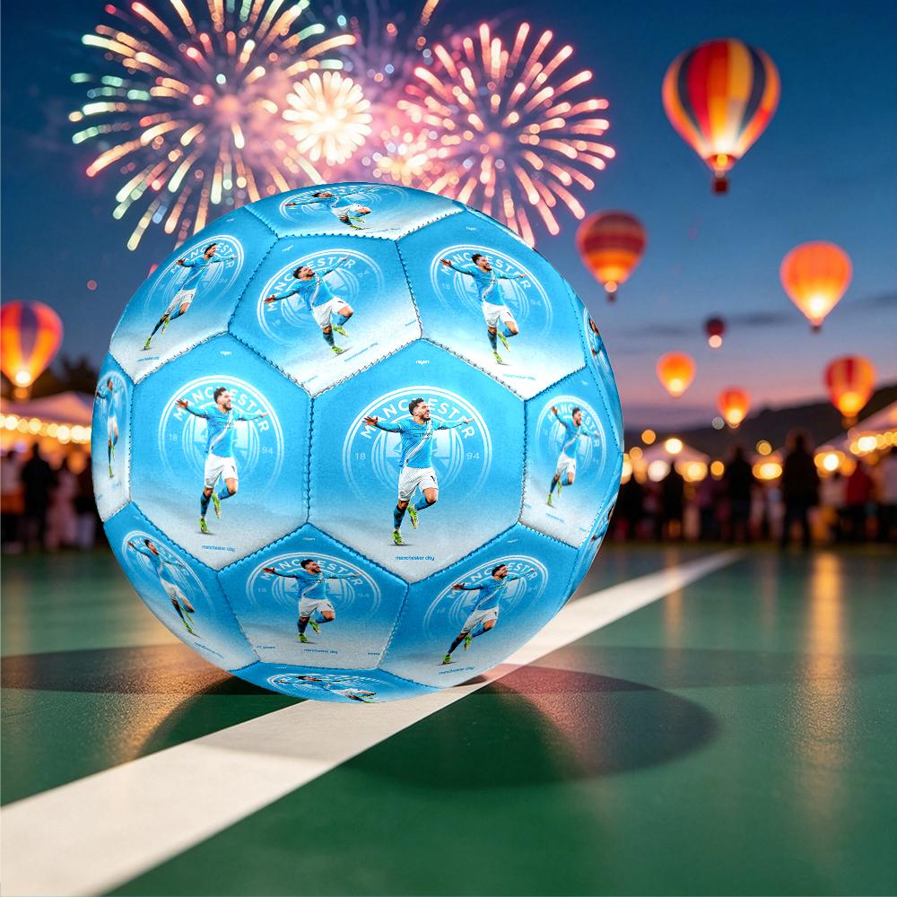 Size 5 Soccer Ball - Outdoor Sport Football with Manchester United Manchester City Pattern, Ideal Gift for Birthdays, Graduation