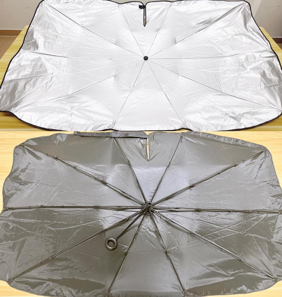 Full Bend Handle Front Windshield Sunshade: Umbrella-Style, Heat-Insulating Sun Protection with Pull Rope