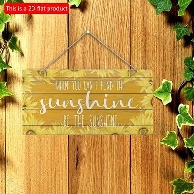 2d Flat 20*10cm, Autumn Home Decoration, Autumn Sunflower Logo, Wooden Rectangular Creative Decoration, for Home, Kitchen, Garden, Bedroom Decor.