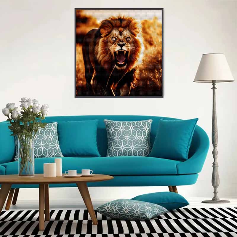 New Arrival 5D DIY Full Circle Diamond Painting "Lion" Embroidery Cross Stitch Home Decor Gift