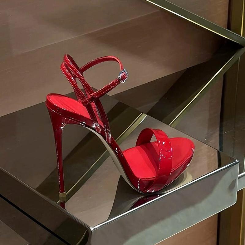 Sexy Nachtclub Dünne Hohe Absätze Damen Sandalen Mode Knöchel Schnallen Riemen Schuhe Sommer Elegant Hochzeitsfeier Kleid Sandalias Schuhe