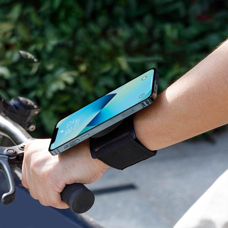 Wrist Strap Phone Holder with Mirror for Phone 16 15 Magnetic Wristband Phone Holder Armband Stand Easy To Disassemble