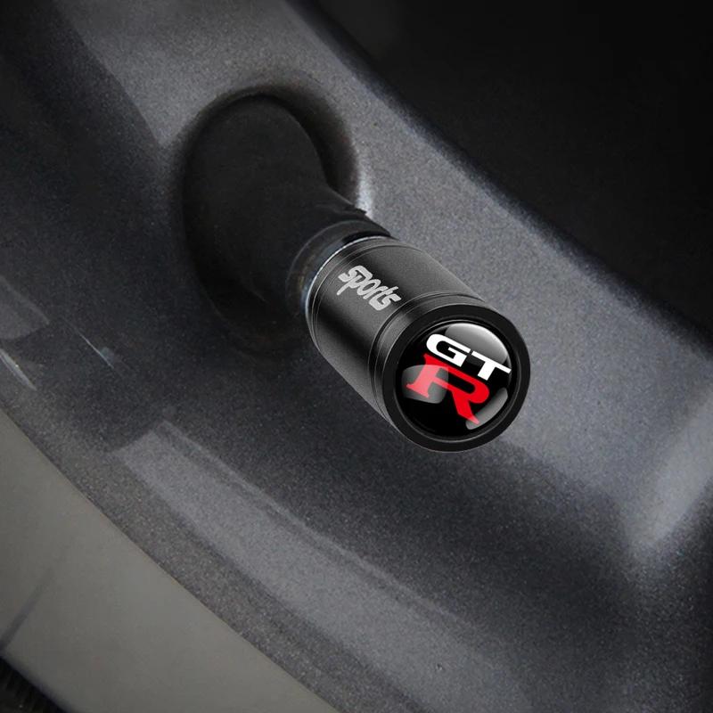4Pcs Car Sports Logo Metal Wheel Tire Valve Stem Caps Cover For Nissan Note Nismo Sylphy X-trail Sunny GTR Leaf Teana