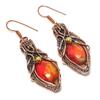 Ammolite Earrings Gemstone Jewelry, 999 Copper Wire Wrapped Handmade Earrings, Latest Design Jewelry
