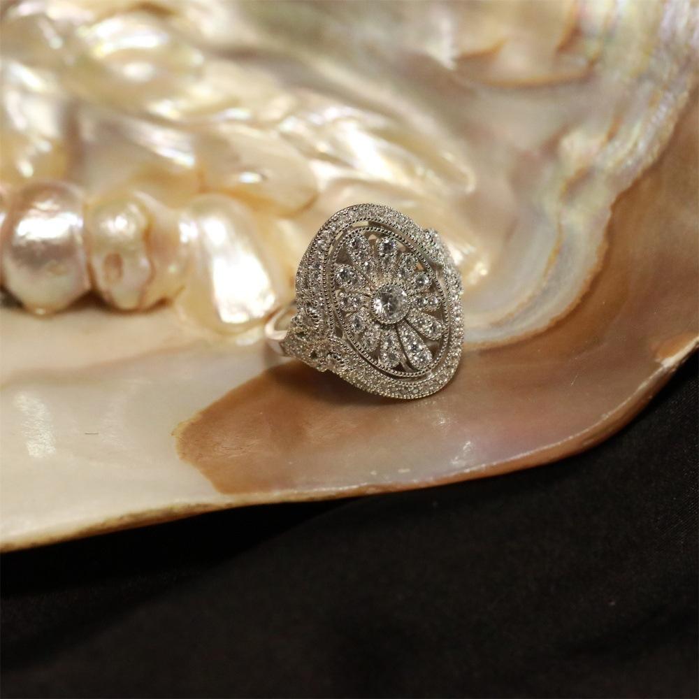 Over 120 Styles Korean style zircon diamond ring women's 925 sterling silver spring and summer niche light luxury high-end index finger ring open ring