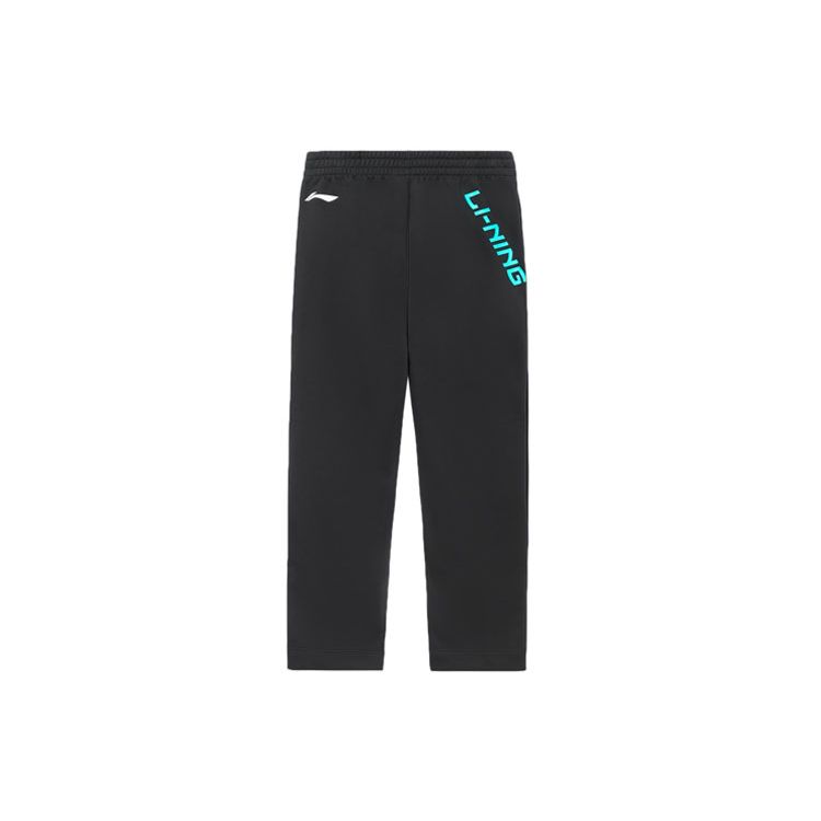 Li-Ning Straight Leg Fleece Knit Sports Pants Men bottoms Black AKLR715-1