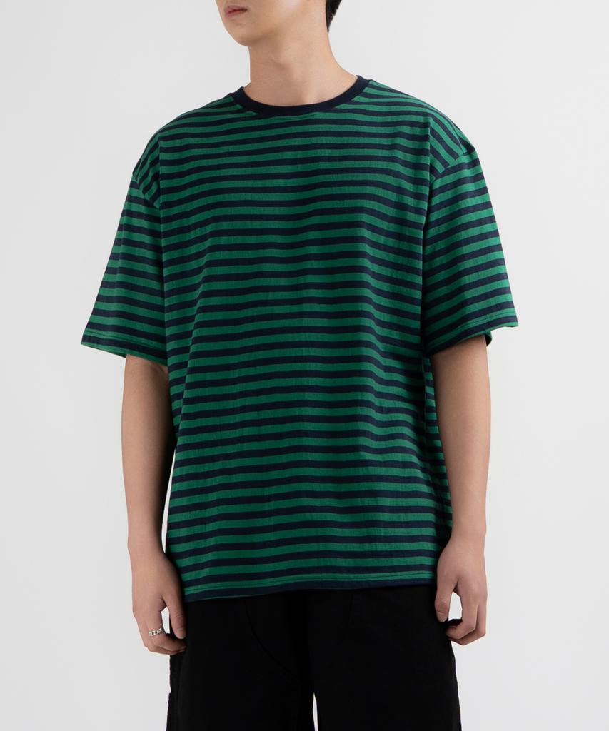 UNDEROFF Cotton Striped Short Sleeve T-Shirt Black