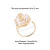 Rhinestone Irregular Pearl Ring Golden Natural Pearl Ring Creative Women's Jewelry  Gift