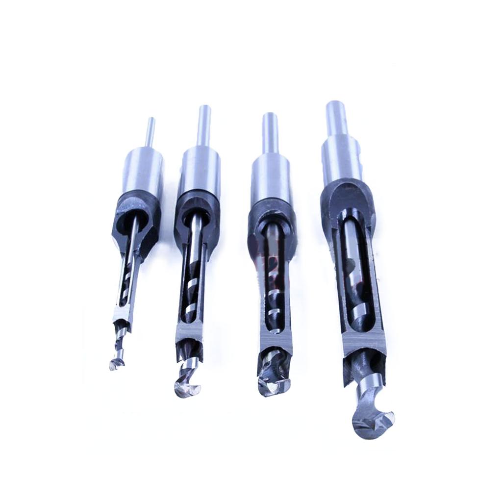 Professional Wood Drill Bit Set 6pcs Square Hole Mortise Chisel Drill Bits, High Speed Steel Tools for Precise Woodworki