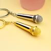 Simulation Mic Keyring Miniature Pocket Sized Microphone Keychain for Music Lovers Stylish Key Accessory Bag Ornament