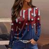 Women’s Long Sleeve Crewneck Top with Star Print Loose Fit Pullover Casual Style Comfortable Soft Fabric for Daily Wear