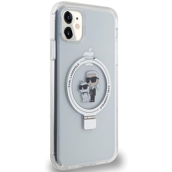 Karl Lagerfeld KLHMN61HMRSKCH iPhone 11 / Xr 6.1" White/white Hardcase Ring Stand Karl&Choupette MagSafe