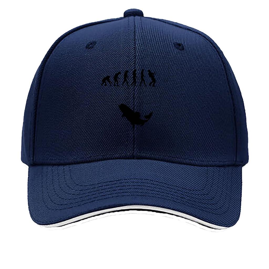 Fishing Evolution Silhouette Angler Fish Graphic Sandwich Baseball Cap Sun Cap Outdoor Workouts Hat