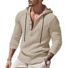 Men's Spring and Autumn Long-sleeved Linen Shirt Hooded Bottoming Shirt Casual T-shirt Sweater Men