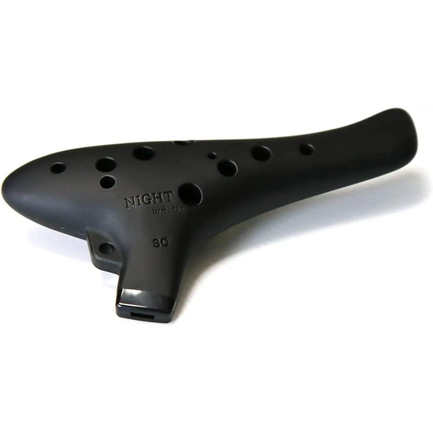 

NIGHT Ocarina by Noble - Black Plastic Ocarina with Rubber Finish, 25 150 75mm, Durable Wind Instrument for Beginners & Pros