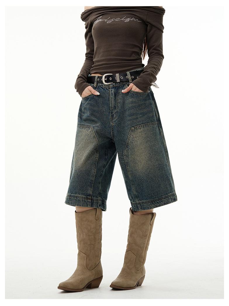 Retro Cropped Wide-Leg Jeans - Unisex Summer Style S