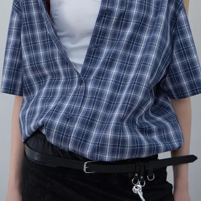 KEY CHARM LEATHER BELT (BLACK)