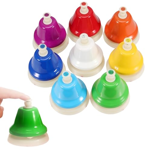 ideamall Music Bells, Hand Bells, Xylophone, Tabletop Bells, 8-Note Set, Colorful Touch-Activated, Gift, Doorbell